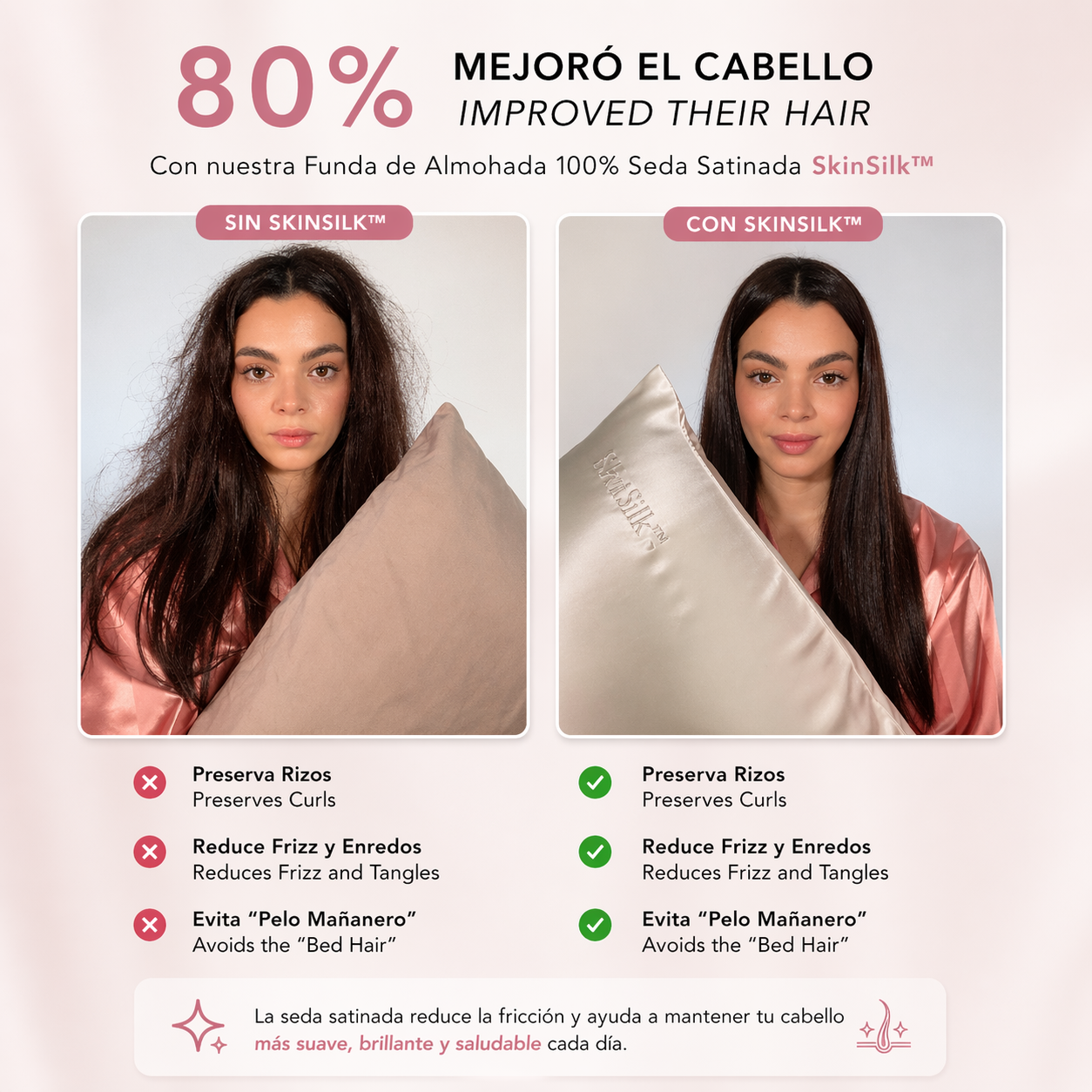 SkinSilk™ - Cabello cuidado, piel suave