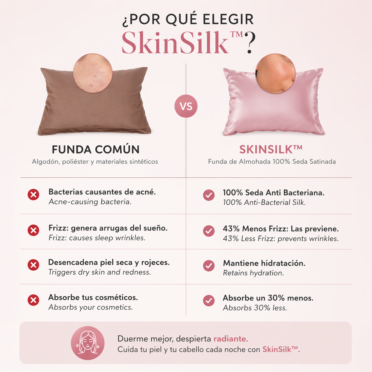 SkinSilk™ - Cabello cuidado, piel suave